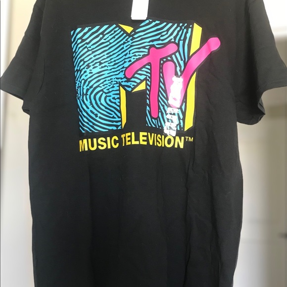 MTV Unisex Neon Retro Graphic Tee, Sz Large - Picture 4 of 11
